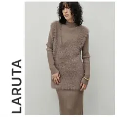 ⭐️新品⭐️定価1万千円♡ラルータ リブニットワンピース×フェザーベストセット