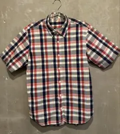無印良品　チェック柄 半袖シャツ Sサイズ