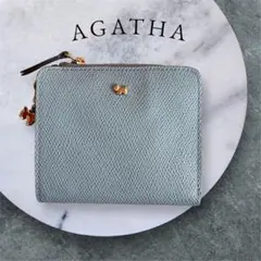 【美品】AGATHA アガタ ライトブルー 二つ折り財布のサムネイル