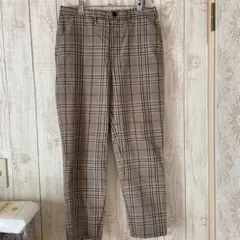 ユニクロチェック柄 ベージュ スラックス