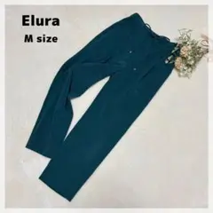 【エルーラ】エルコトナ サマ見えリラクシーテーパードパンツ M グリーンのサムネイル