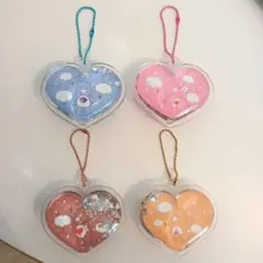 ケアベア ハート型オイルチャーム キーホルダー 4個セット 新品未使用