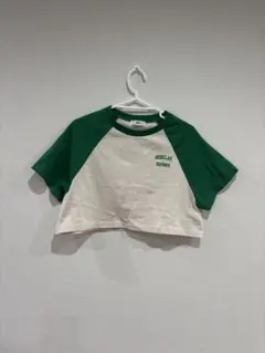 WEGO グリーン ラグラン クロップドTシャツ Sサイズのサムネイル