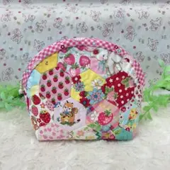 ハンドメイドヘキサゴンポーチ　ひつじさんのサムネイル