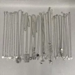 【H】お買い得✨メッキ　ネックレス　シルバー系　アクセサリー　212g