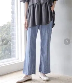【美品】グローバルワーク　GOODデニムフレアパンツ　Lサイズのサムネイル