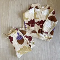 H&M どんぐり柄 トレーナー・パンツセット キルティング　セットアップ 2点