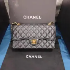 CHANEL ブラック キルティング ショルダーバッグ
