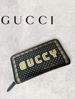 GUCCI SEGA 長財布 GUCCYラウンド レザー ブラック セガコラボのサムネイル