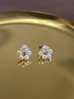 ハンドメイドピアス⭐︎Poptiful ⭐︎結婚式⭐︎デート⭐︎パールお花モチーフピアス