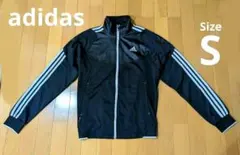アディダス　ジャージトラックジャケット　S　ブラック✕ライトグレー