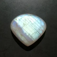 D20)レインボームーンストーンのカボション(ルース・マクラメネックレス)