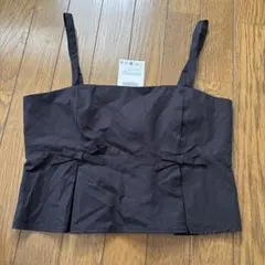 ZARA 黒　リボンビスチェ　新品タグ付き　M