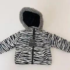 （新品未使用）ゼブラ柄　フードダウンコート　アウター80センチ