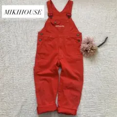 MIKIHOUSE ミキハウス　ロゴ　オーバーオール　赤　　110