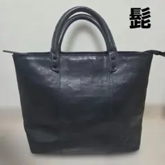 ハーヴェストレーベルHARVEST LABEL髭バッグ ネイビーレザーバッグ