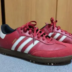 【美品】adidas Samba レッド/ホワイト ゴルフシューズ