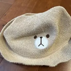 ベージュのクマデザイン帽子 52cm