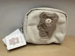 ほっこりモコモカ ボックスポーチ クマ ベージュ 新品