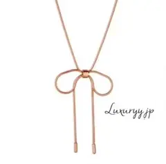 サージカルステンレス ネックレス 金アレ対応 ピンクゴールド 【大人気】リボン