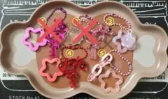 デコレーション パーツ キーホルダー チャーム 赤·ピンク系