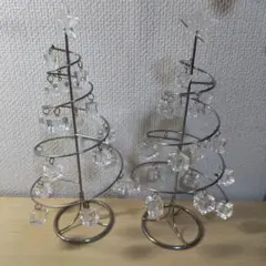 クリスマスツリー クリスタル装飾 2個セット