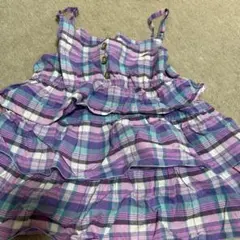 紫と水色のチェック柄チュニック