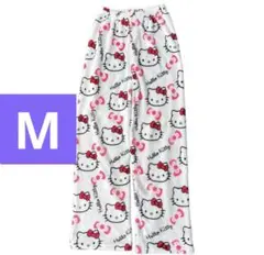 【新品】ハローキティ ルームウェア ホワイト部屋着 フリース M もこもこズボン