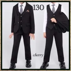 新品 キッズ フォーマルスーツ 130 7点セット 黒 卒業式 入学式 男の子