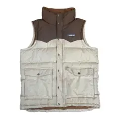 パタゴニア スリングショット ダウンベスト グース ブラウン ベージュ XS