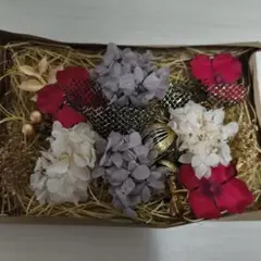 ドライフラワー髪飾り　前撮り　成人式　結婚式　袴　和装　まつげ用接着剤