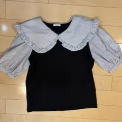 INGNI ビッグカラー ストライプ袖 ブラウス