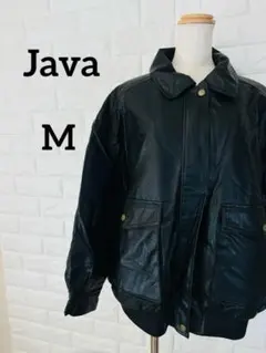 Java フェイクレザー ブルゾン M 黒のサムネイル