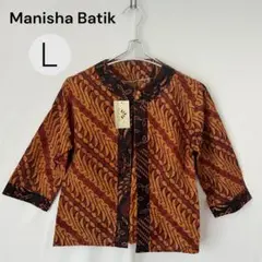 バティック　インドネシア　チュニック　シャツ　アジアン 伝統生地　ハンドメイド