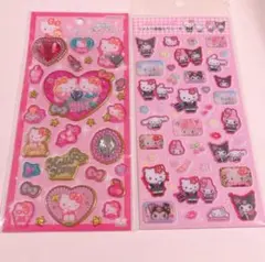 キラキラジュエルシール　キティ　ラメ入り樹脂もりシール　平成コギャル