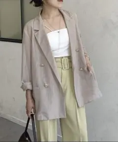 Thevon.GOLDボタンメッシュテーラードジャケット