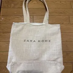 ZARA HOME トートバッグ オフホワイト　リバーシブルのサムネイル