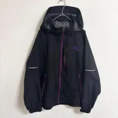 ノースフェイス ゴアテックス 刺繍 マウンテンパーカー ブラック×パープル L