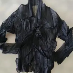 新品未使用ブラック　シアープリーツ シャツ　モード系