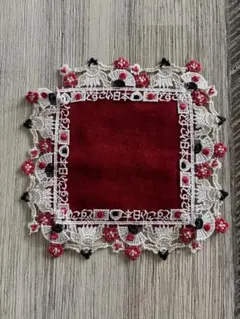 近沢レース ガチャプチタオルハンカチ☆どすこい日本・レッド☆