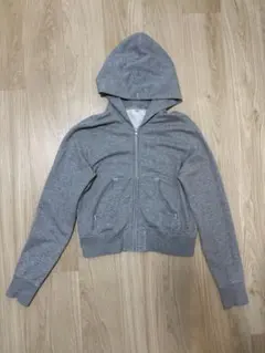 グレーパーカー　クロップド丈