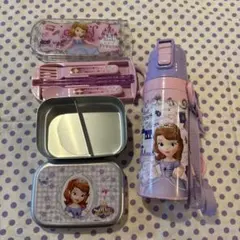 ディズニー　プリンセスソフィア弁当箱セット 保冷水筒付き