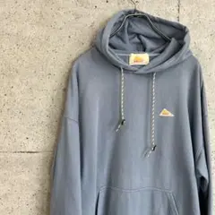 ケルティ ワンポイント スウェット パーカー L くすみブルー レトロ