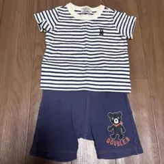 DOUBLE.B ストライプTシャツとショートパンツセット