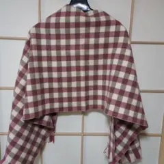 レディースストール　マフラー　チェック柄厚みあるタイプ