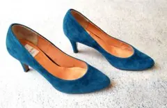 【LANVIN en Blue】 スエード ハイヒールパンプス　青　23cmのサムネイル