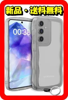 握りやすい クリアケース Galaxy A55　グレー ⭐A2-114