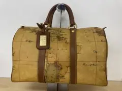 プリマクラッセ　ボストンバッグ 地図柄　ベージュ　A4サイズ　旅行鞄