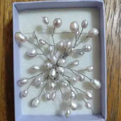 【未使用・特価】淡水パール 花デザイン ブローチ