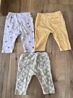 【西松屋】夏用 薄手 レギンス パンツ 3枚セット 90cm 保育園着
